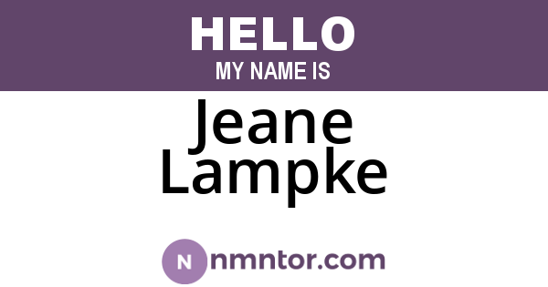 Jeane Lampke