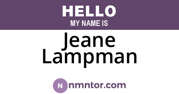 Jeane Lampman