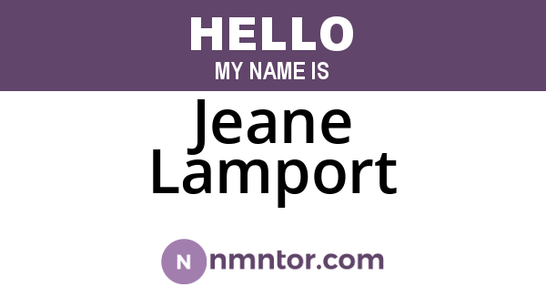 Jeane Lamport