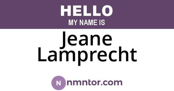 Jeane Lamprecht