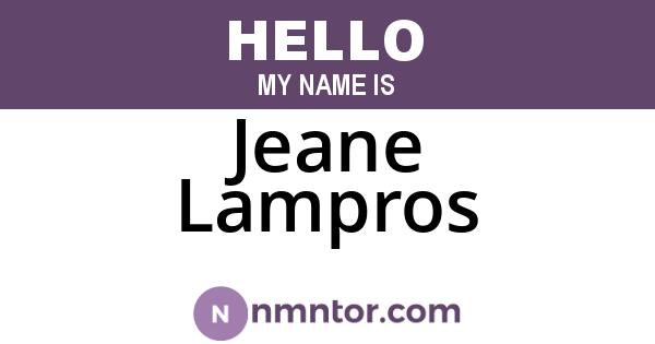 Jeane Lampros