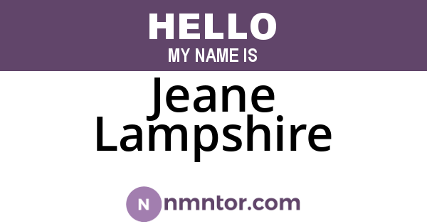 Jeane Lampshire