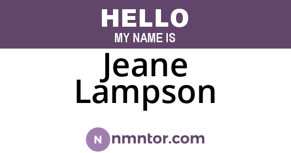 Jeane Lampson
