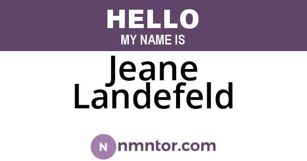 Jeane Landefeld