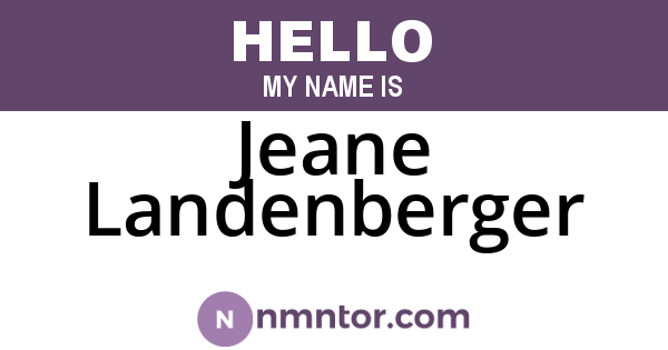 Jeane Landenberger
