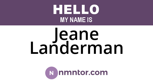 Jeane Landerman