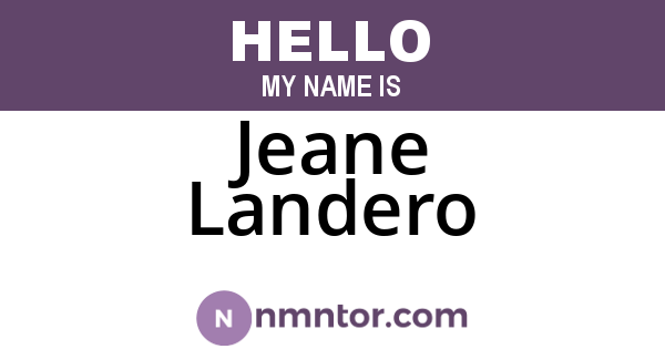 Jeane Landero