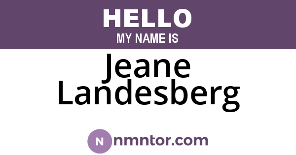 Jeane Landesberg