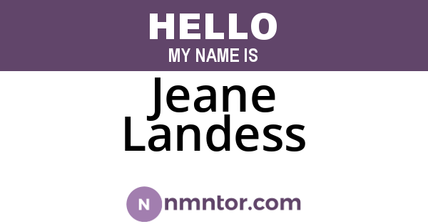 Jeane Landess