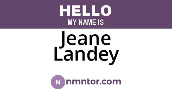 Jeane Landey