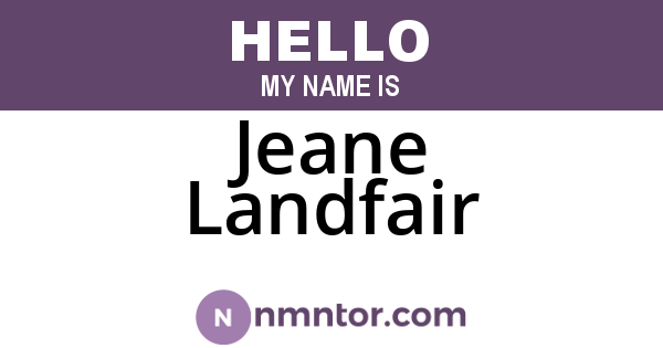 Jeane Landfair