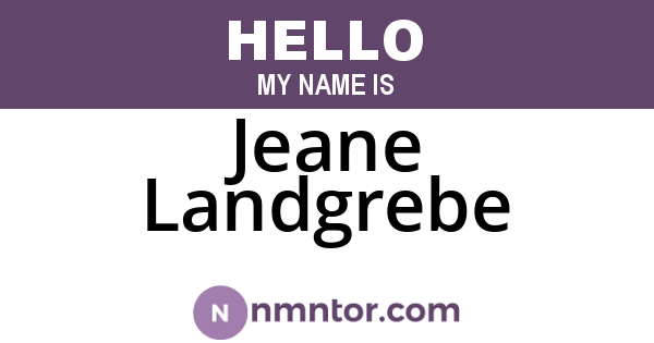 Jeane Landgrebe