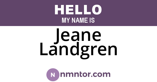 Jeane Landgren