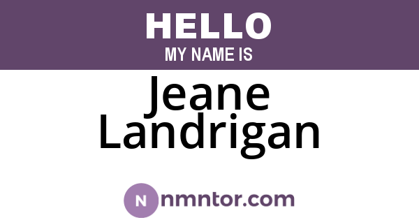 Jeane Landrigan