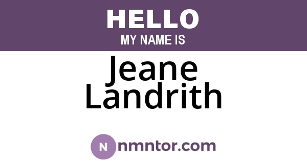 Jeane Landrith