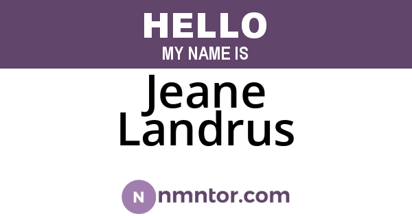 Jeane Landrus