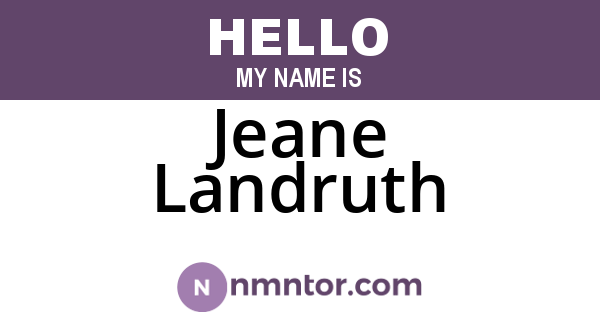 Jeane Landruth