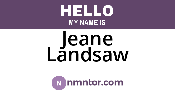 Jeane Landsaw