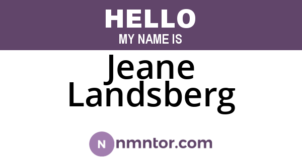 Jeane Landsberg