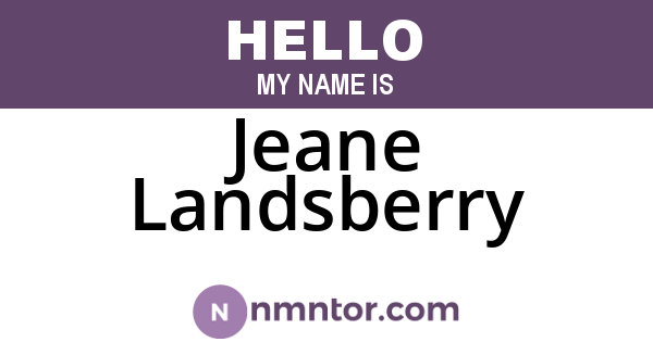 Jeane Landsberry