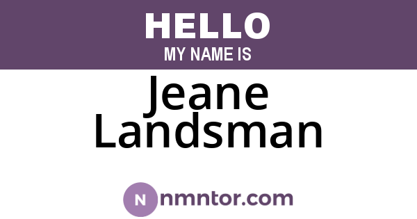 Jeane Landsman
