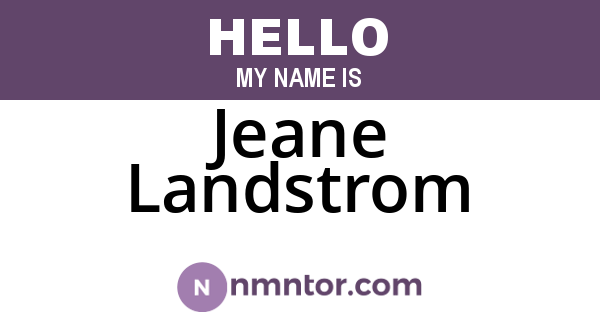 Jeane Landstrom