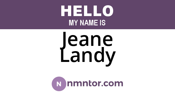 Jeane Landy