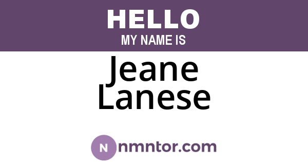 Jeane Lanese
