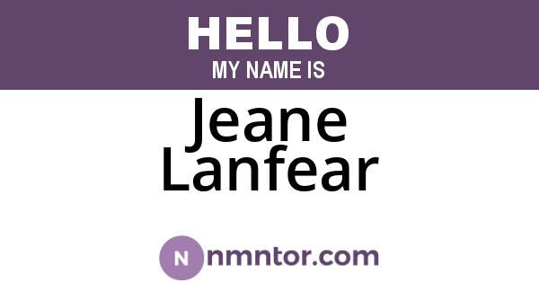 Jeane Lanfear