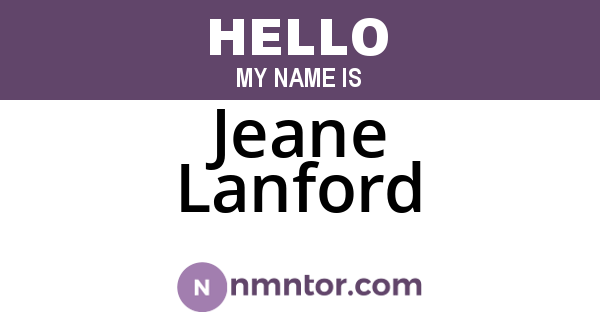 Jeane Lanford