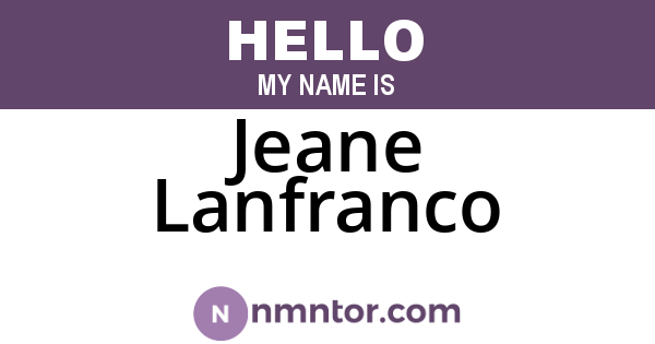 Jeane Lanfranco