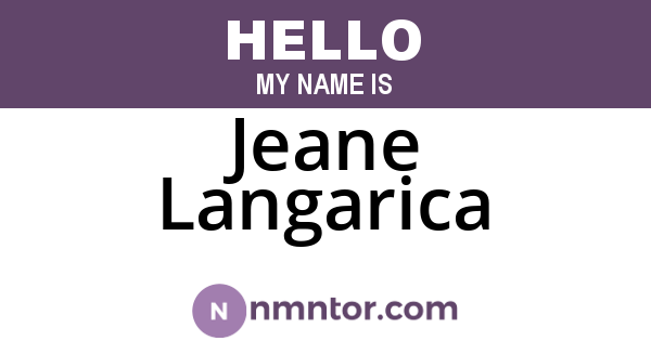 Jeane Langarica