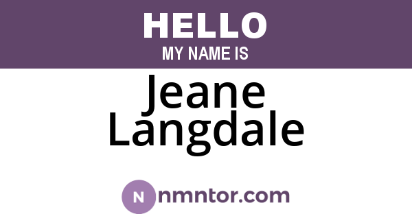 Jeane Langdale