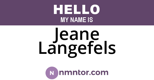 Jeane Langefels