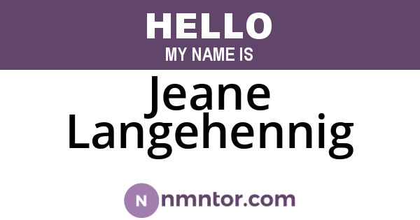 Jeane Langehennig