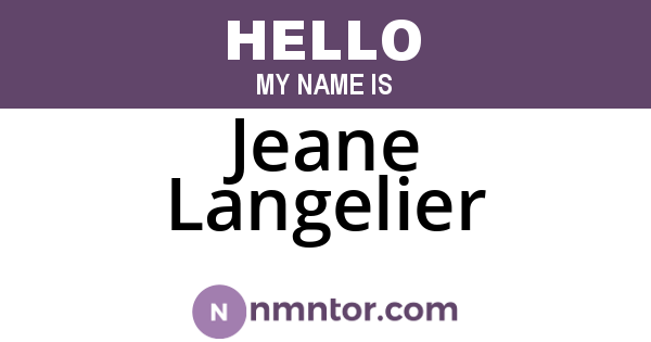 Jeane Langelier