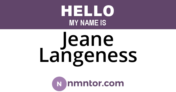 Jeane Langeness
