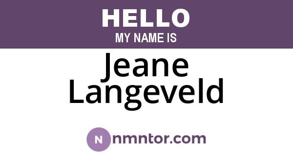 Jeane Langeveld