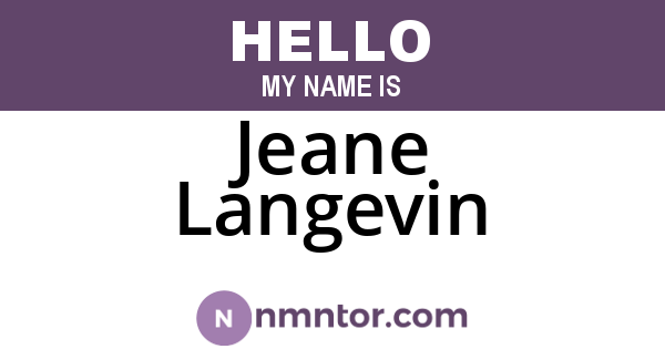 Jeane Langevin