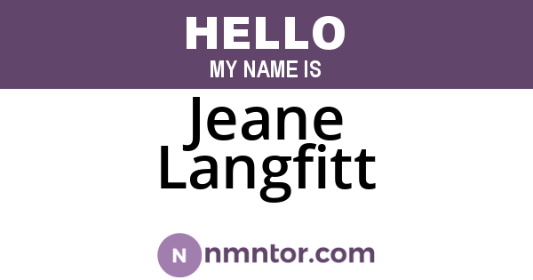 Jeane Langfitt