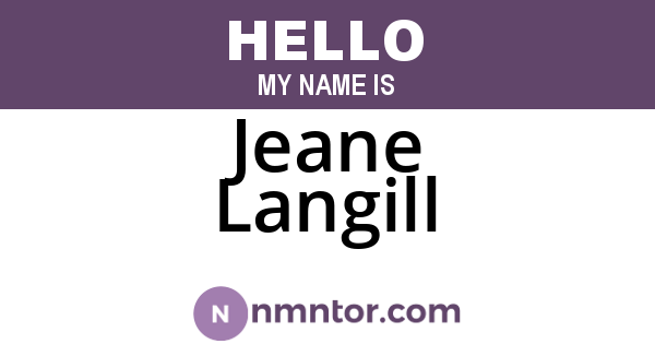 Jeane Langill