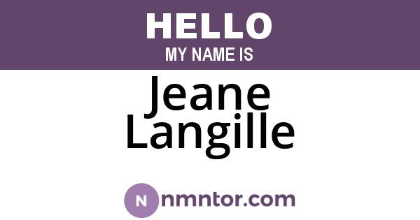 Jeane Langille