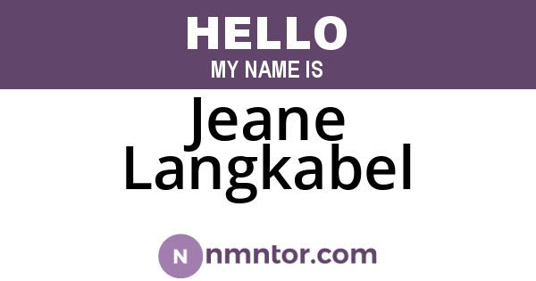 Jeane Langkabel