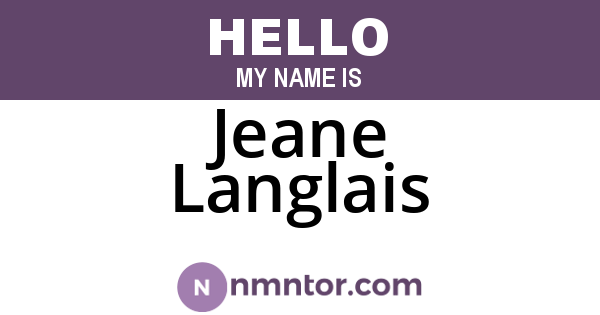 Jeane Langlais