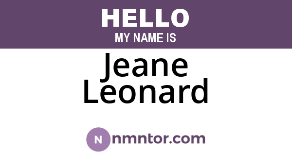 Jeane Leonard