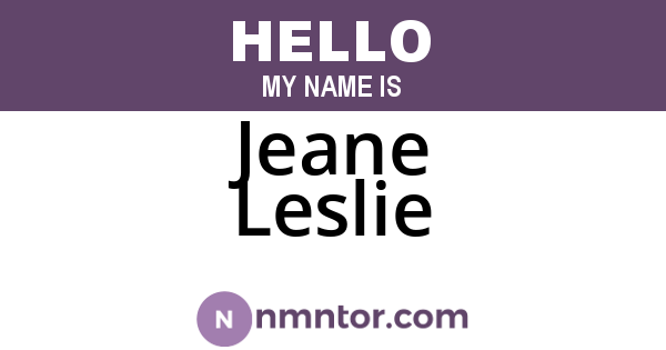 Jeane Leslie