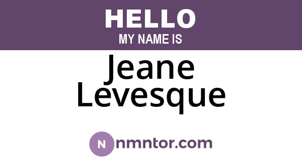 Jeane Levesque