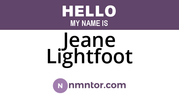 Jeane Lightfoot