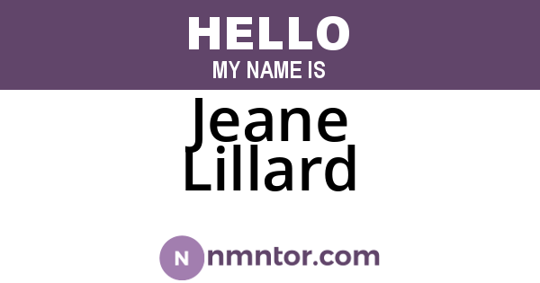 Jeane Lillard