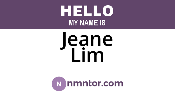 Jeane Lim